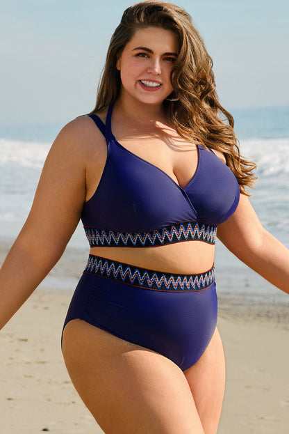 Eileen Knot High Waisted PLUS Bikini - Hello Beautiful BoutiquePlus Size SwimwearThreaded Pear