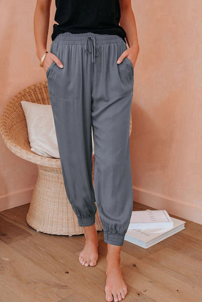 Elani Waistband Cropped Jogger Pants - Hello Beautiful BoutiquePants & CulotteThreaded Pear