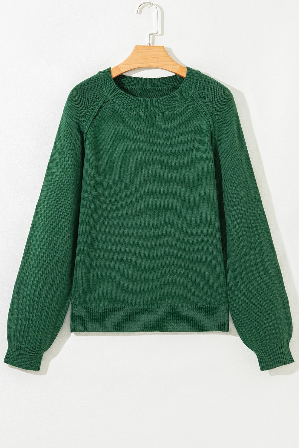 Eleanor Evergreen Raglan Sleeve Sweater - Hello Beautiful BoutiqueSweatersThreaded Pear