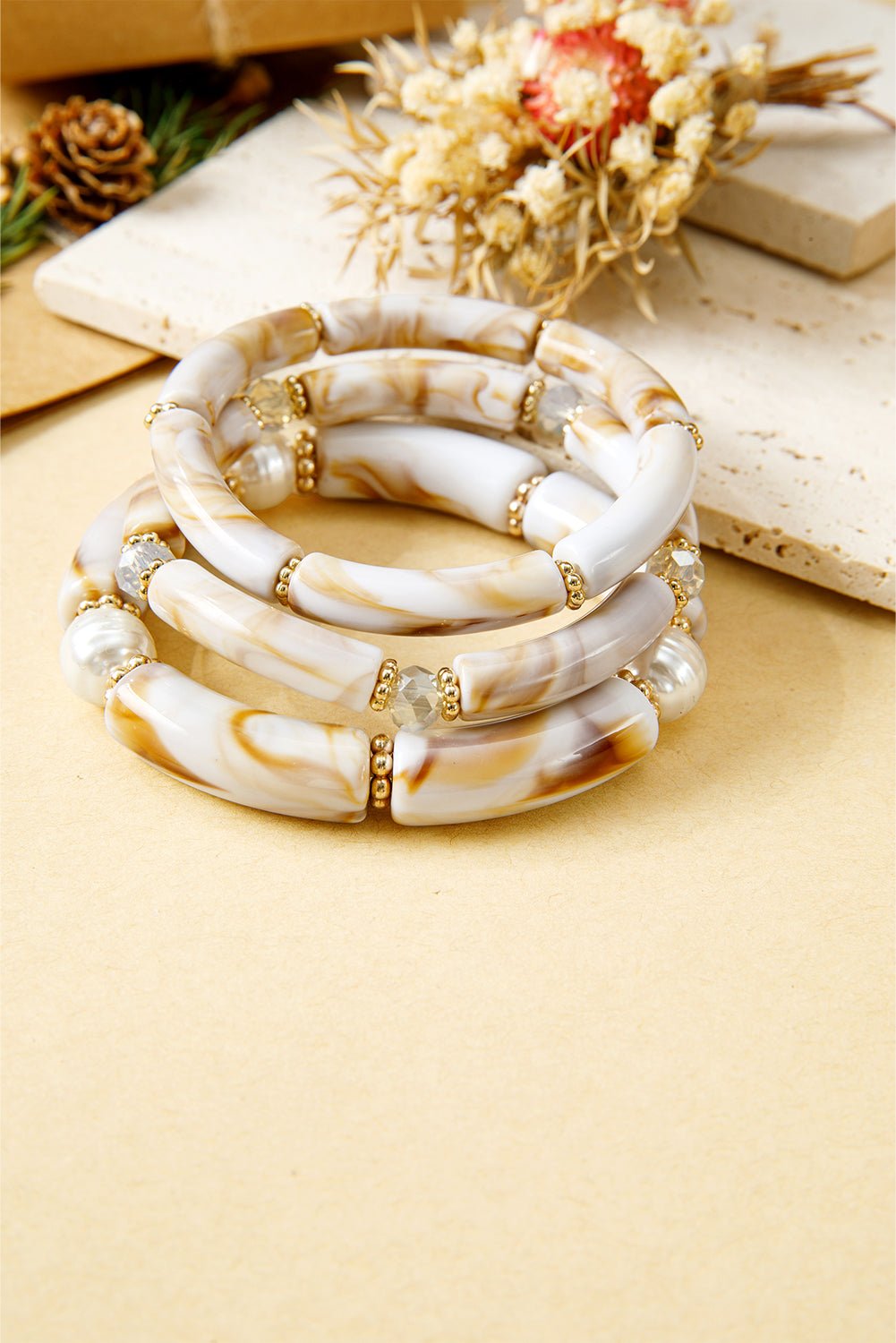 Eleanora Bead Stretch Bracelet Set - Hello Beautiful BoutiqueJewelryThreaded Pear