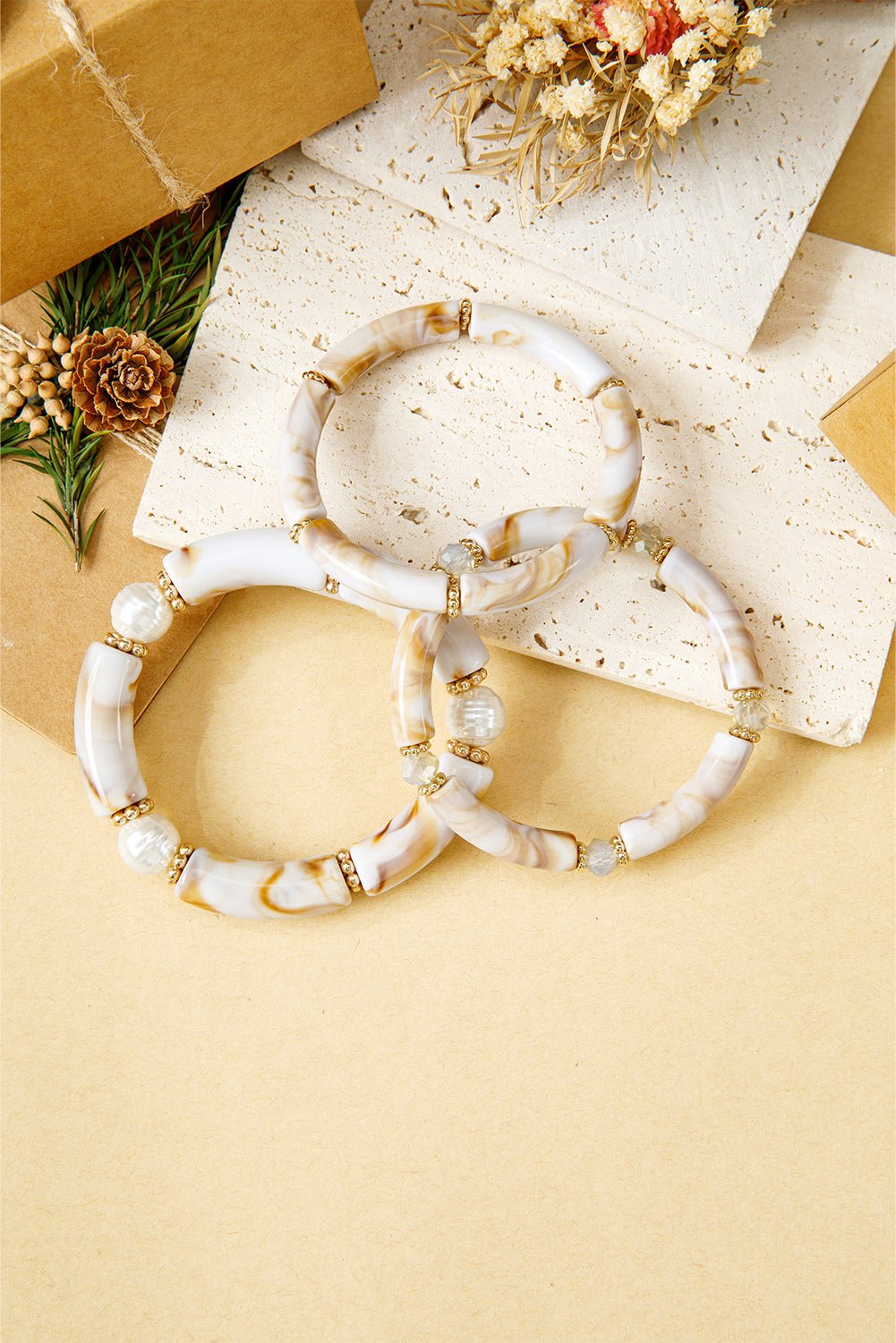 Eleanora Bead Stretch Bracelet Set - Hello Beautiful BoutiqueJewelryThreaded Pear