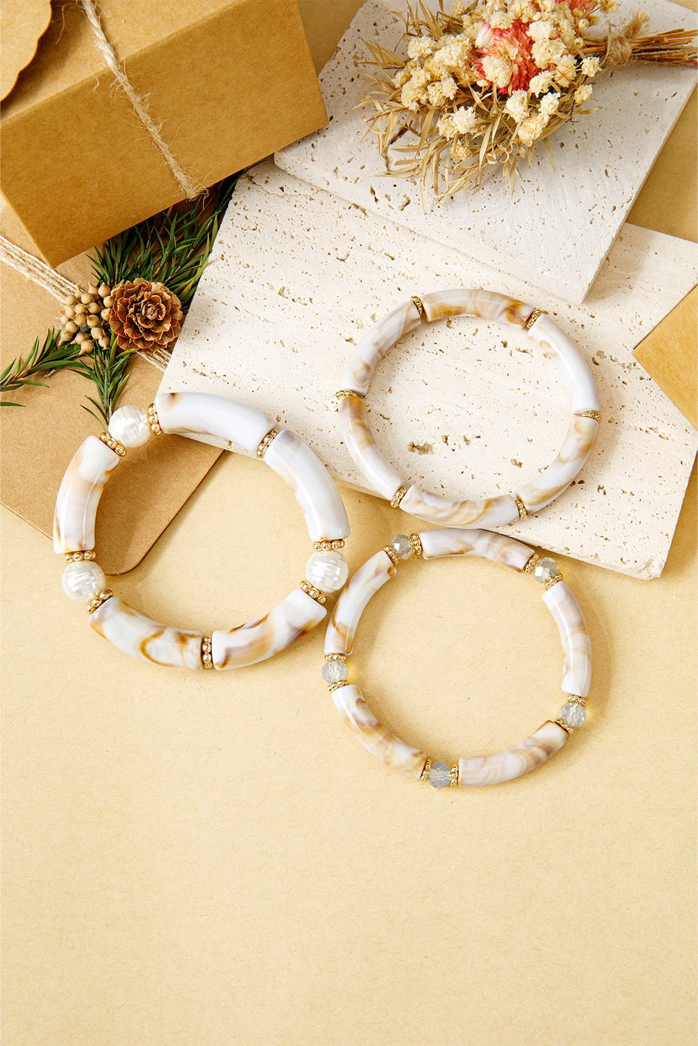 Eleanora Bead Stretch Bracelet Set - Hello Beautiful BoutiqueJewelryThreaded Pear