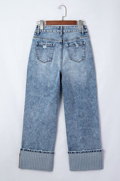 Elia Cuffed Straight Loose Jeans - Hello Beautiful BoutiqueJeansThreaded Pear