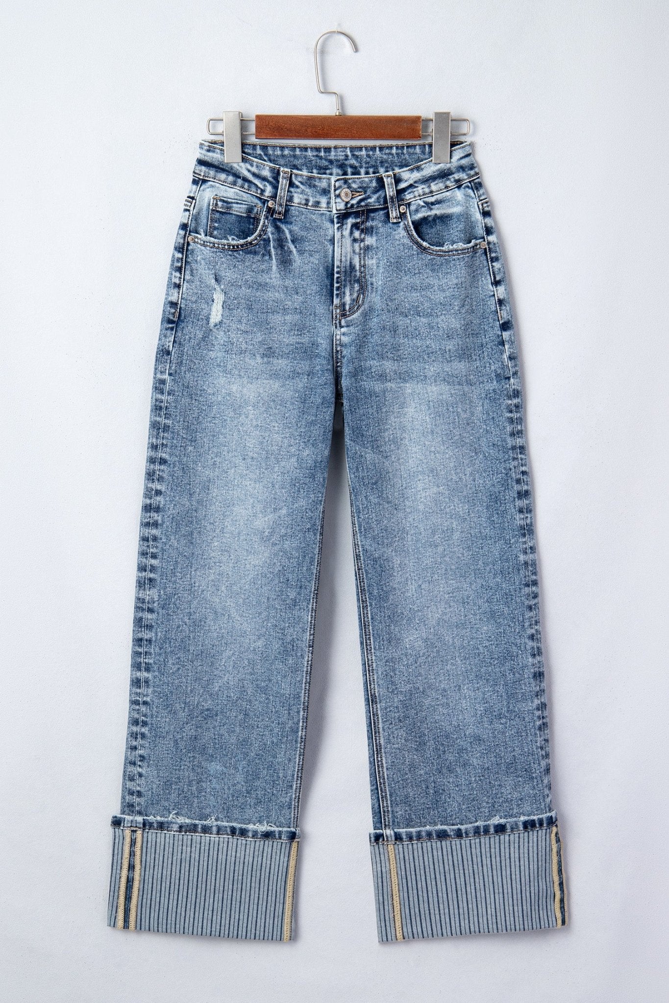 Elia Cuffed Straight Loose Jeans - Hello Beautiful BoutiqueJeansThreaded Pear