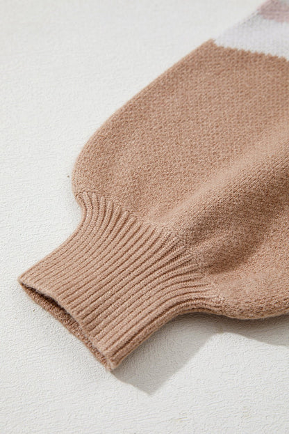 Eliana Block Knit Baggy Sweater - Hello Beautiful BoutiqueSweatersThreaded Pear