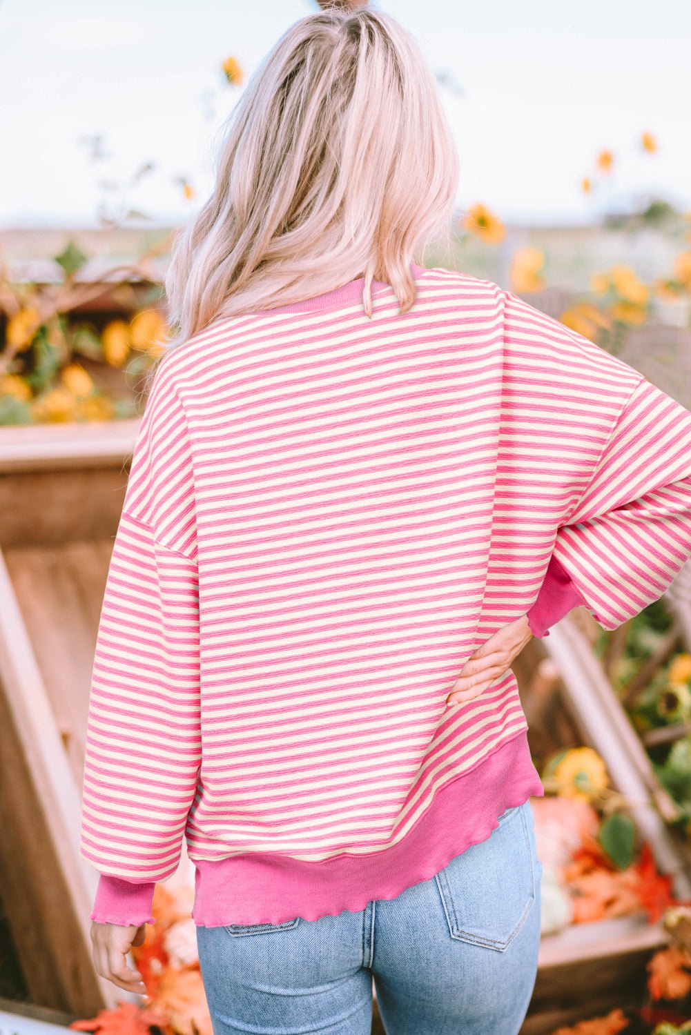 Eliana Loose Drop Shoulder Long Sleeve Top - Hello Beautiful BoutiqueLong Sleeve TopsThreaded Pear