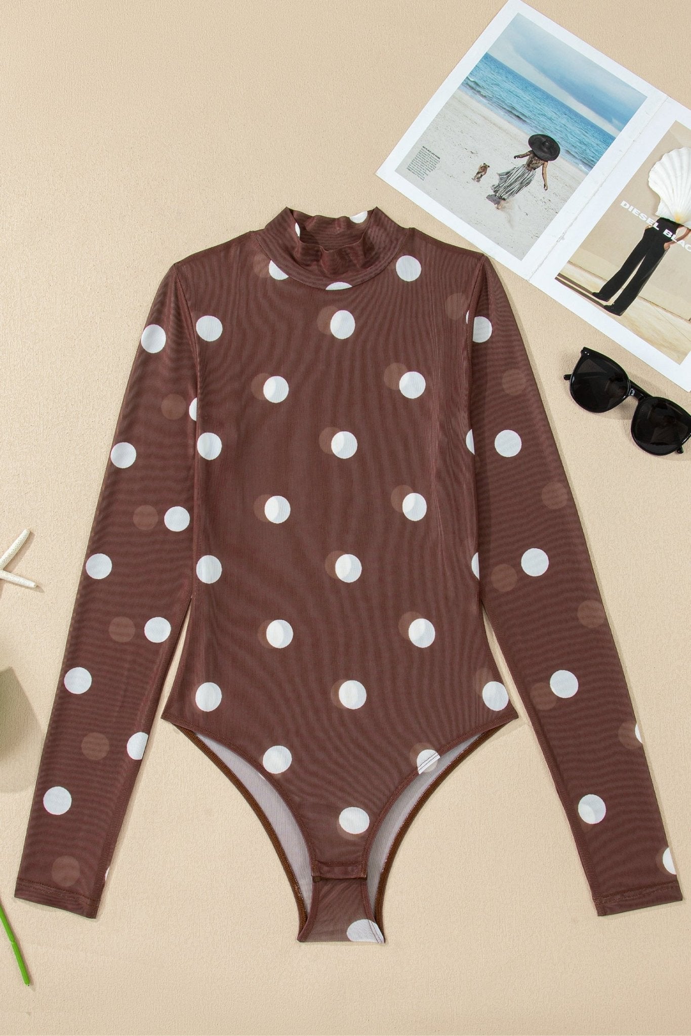 Eliana Mesh Long Sleeve Bodysuit - Hello Beautiful BoutiqueBodysuitsThreaded Pear
