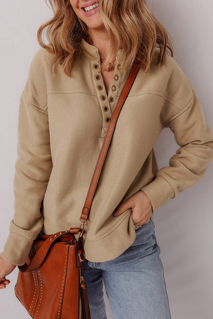 Elina French Grommet Detail Sweatshirt - Hello Beautiful BoutiqueSweatshirts & HoodiesThreaded Pear