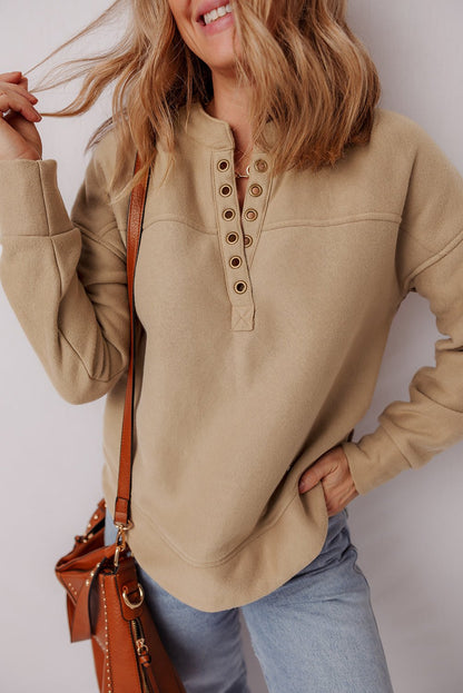 Elina French Grommet Detail Sweatshirt - Hello Beautiful BoutiqueSweatshirts & HoodiesThreaded Pear