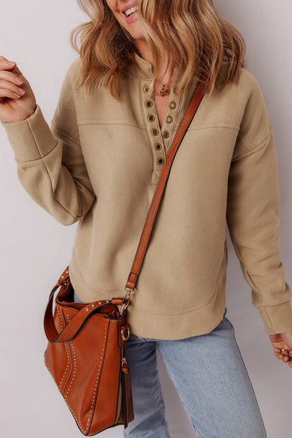 Elina French Grommet Detail Sweatshirt - Hello Beautiful BoutiqueSweatshirts & HoodiesThreaded Pear