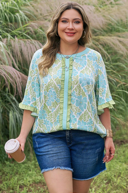 Elina Trim Short Sleeve PLUS Blouse - Hello Beautiful BoutiquePlus Size Blouses & ShirtsThreaded Pear