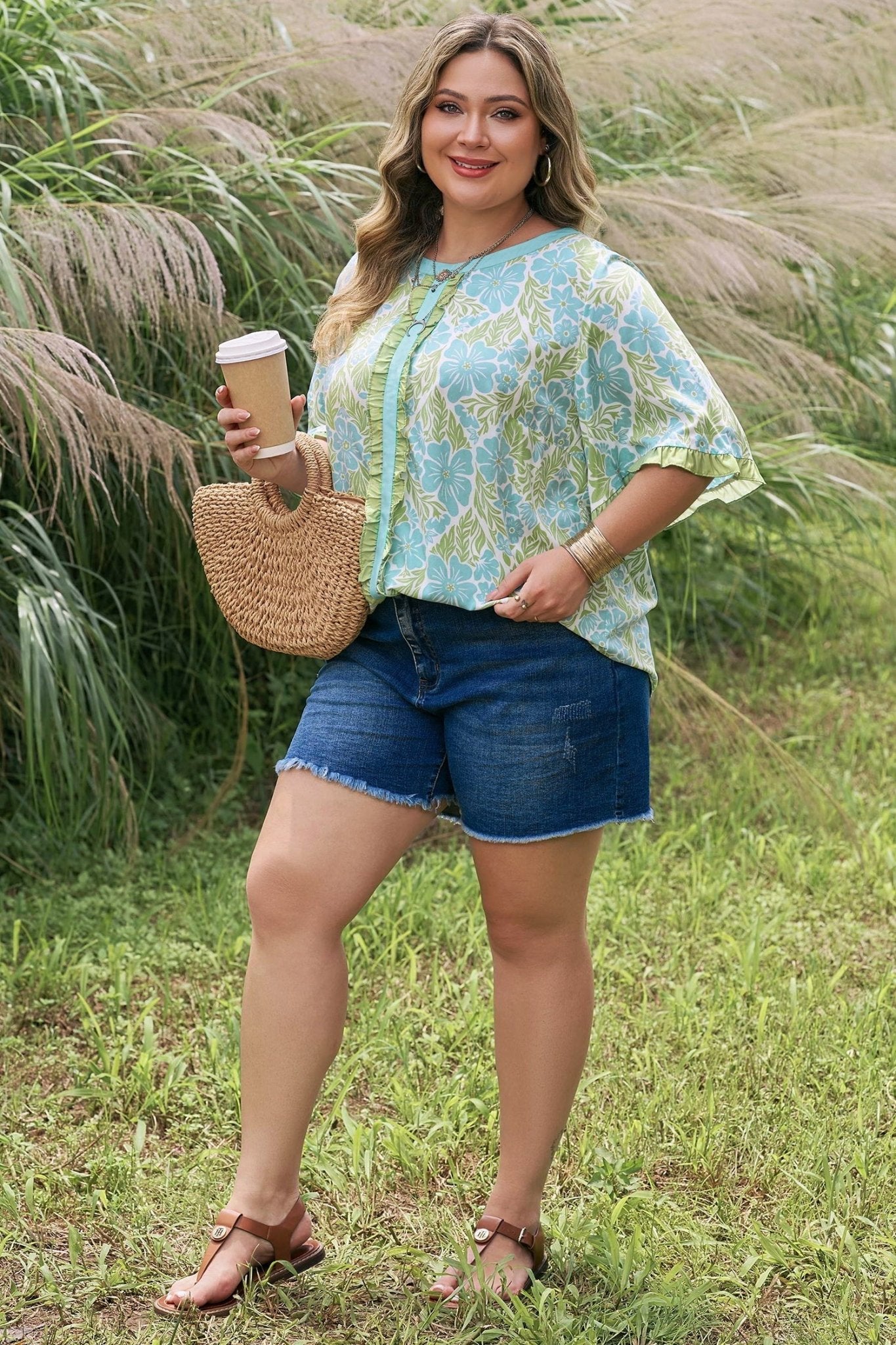 Elina Trim Short Sleeve PLUS Blouse - Hello Beautiful BoutiquePlus Size Blouses & ShirtsThreaded Pear