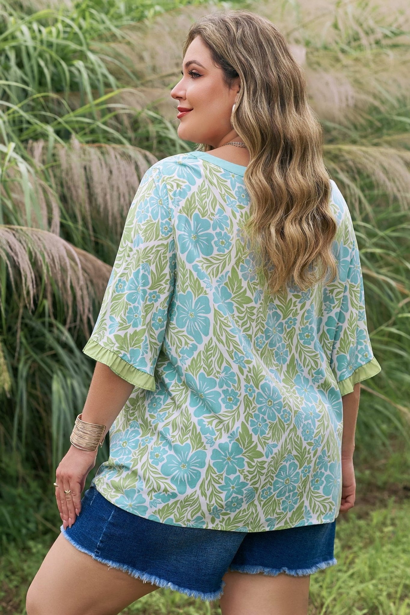 Elina Trim Short Sleeve PLUS Blouse - Hello Beautiful BoutiquePlus Size Blouses & ShirtsThreaded Pear