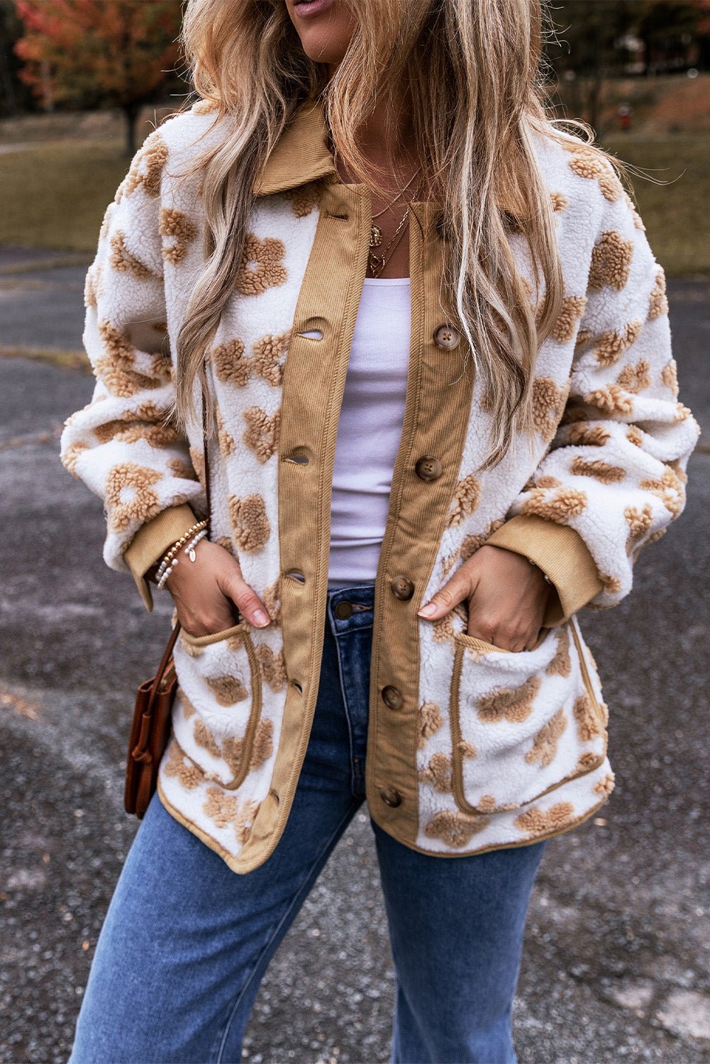 Elisa Pattern Up Fleece Jacket - Hello Beautiful BoutiqueJacketsThreaded Pear