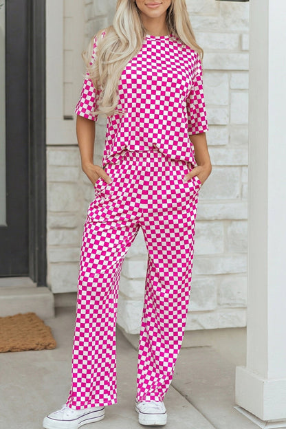 Elisa Print Half Sleeve Lounge Set - Hello Beautiful BoutiqueLoungewearThreaded Pear