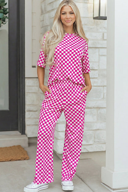 Elisa Print Half Sleeve Lounge Set - Hello Beautiful BoutiqueLoungewearThreaded Pear