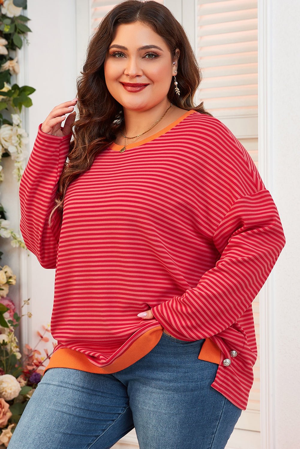 Eliza Sleeve Decor top Long Sleeve PLUS Top - Hello Beautiful Boutique20% OFFThreaded Pear