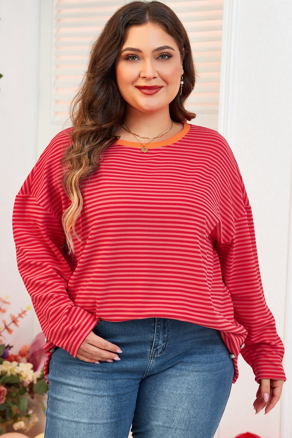 Eliza Sleeve Decor top Long Sleeve PLUS Top - Hello Beautiful Boutique20% OFFThreaded Pear