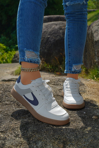 Elizabeth Leather Lace Up Sneakers - Hello Beautiful BoutiqueWomens ShoesThreaded Pear