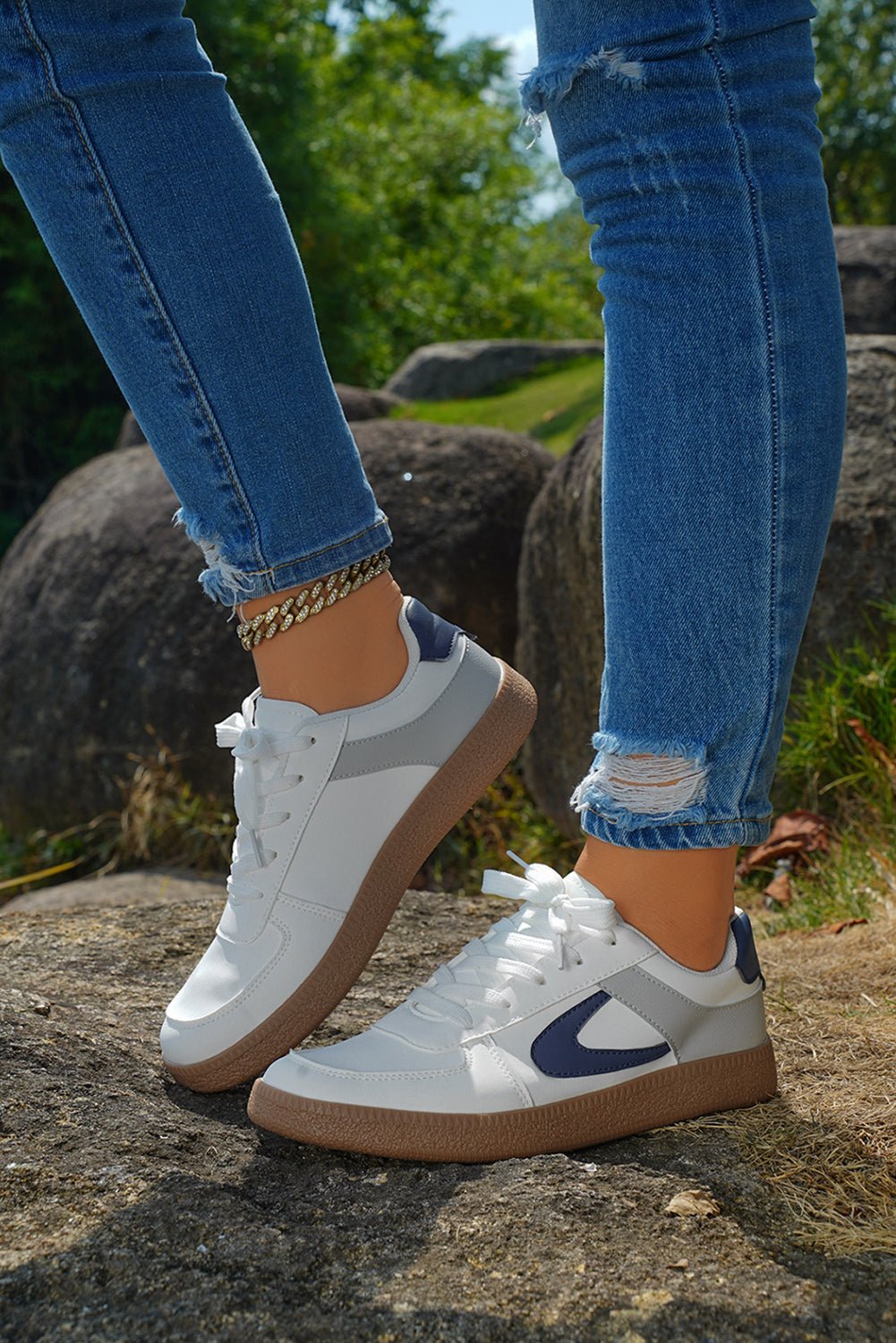 Elizabeth Leather Lace Up Sneakers - Hello Beautiful BoutiqueWomens ShoesThreaded Pear