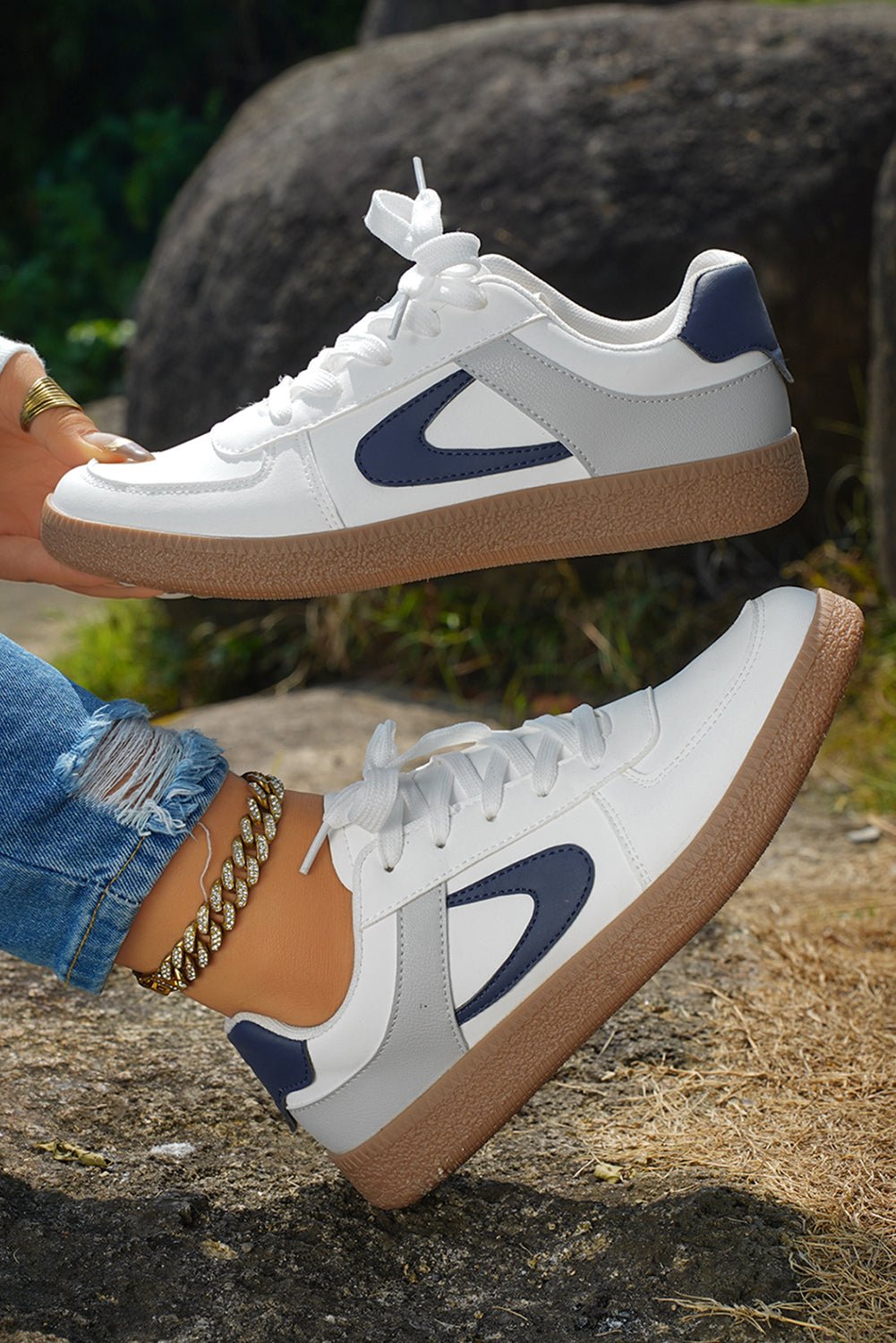 Elizabeth Leather Lace Up Sneakers - Hello Beautiful BoutiqueWomens ShoesThreaded Pear