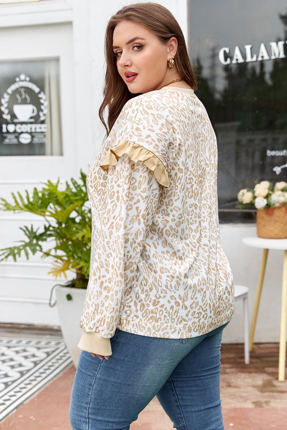 Elizabeth Ruffled arm Sweatshirt - Hello Beautiful BoutiquePlus Size Sweatshirts & HoodiesThreaded Pear