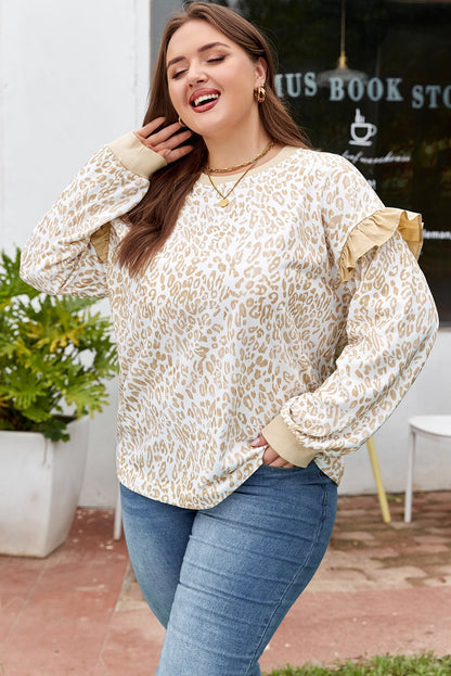 Elizabeth Ruffled arm Sweatshirt - Hello Beautiful BoutiquePlus Size Sweatshirts & HoodiesThreaded Pear