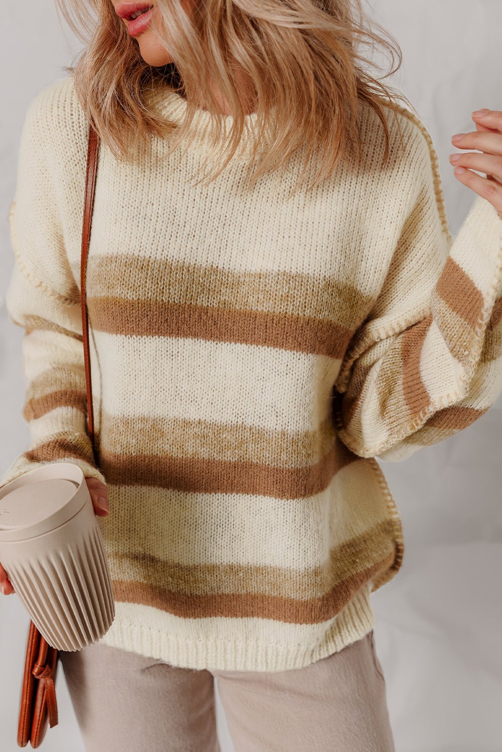 Elizabeth Shoulder Knit Baggy Sweater - Hello Beautiful BoutiqueSweatersThreaded Pear