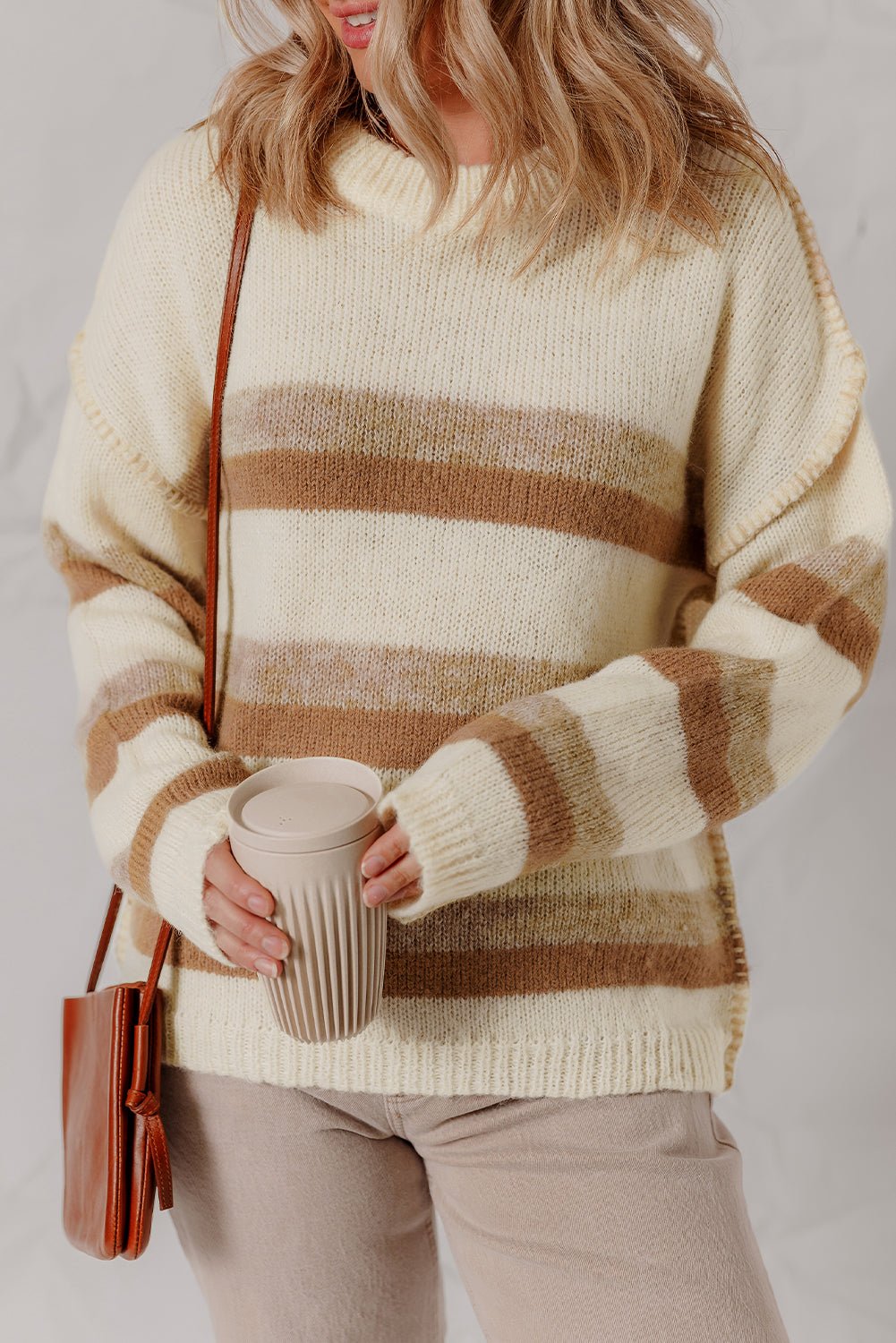Elizabeth Shoulder Knit Baggy Sweater - Hello Beautiful BoutiqueSweatersThreaded Pear