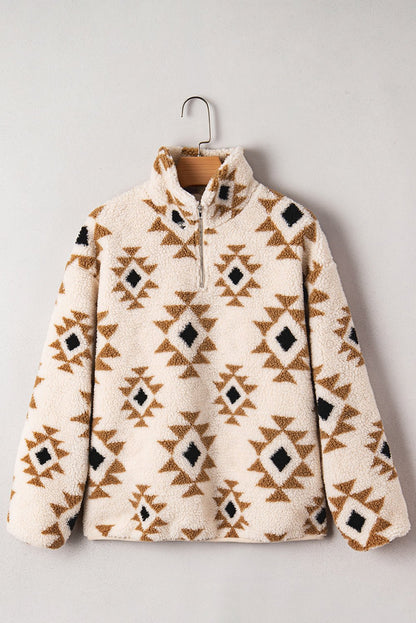 Elizy Quarter Zip Collar Sweatshirt - Hello Beautiful BoutiqueSweatshirts & HoodiesThreaded Pear