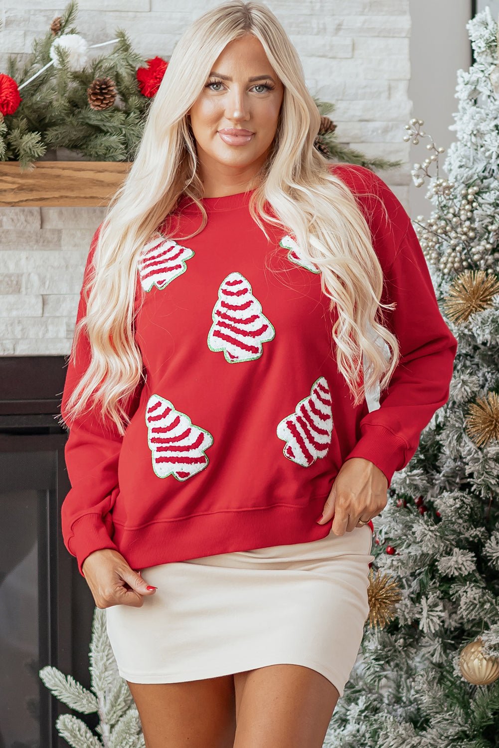 Ellayara Patched Dropped Shoulder Sweatshirt - Hello Beautiful BoutiqueGraphic SweatshirtsThreaded Pear