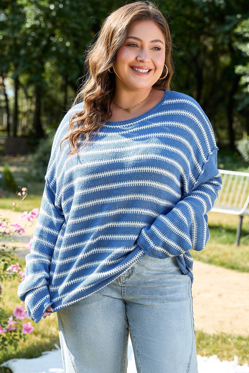 Elle Drop Shoulder O PLUS Sweater - Hello Beautiful BoutiquePlus Size Sweaters & CardigansThreaded Pear