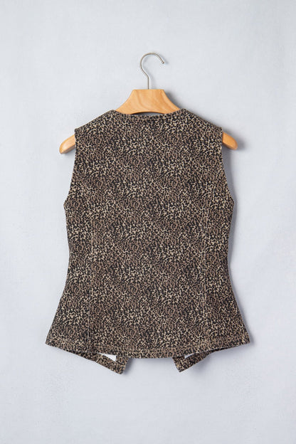 Elliana Print Slim Vest - Hello Beautiful BoutiqueVestsThreaded Pear