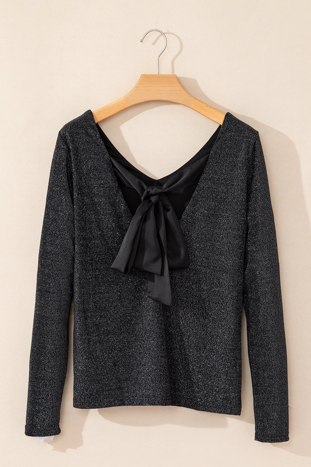 Ellianna Bowknot Open Back Top - Hello Beautiful BoutiqueLong Sleeve TopsThreaded Pear