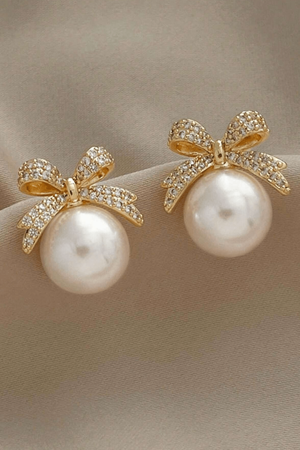 Ellis Rhinestone Bowknot Pearl Earrings - Hello Beautiful BoutiqueJewelryThreaded Pear