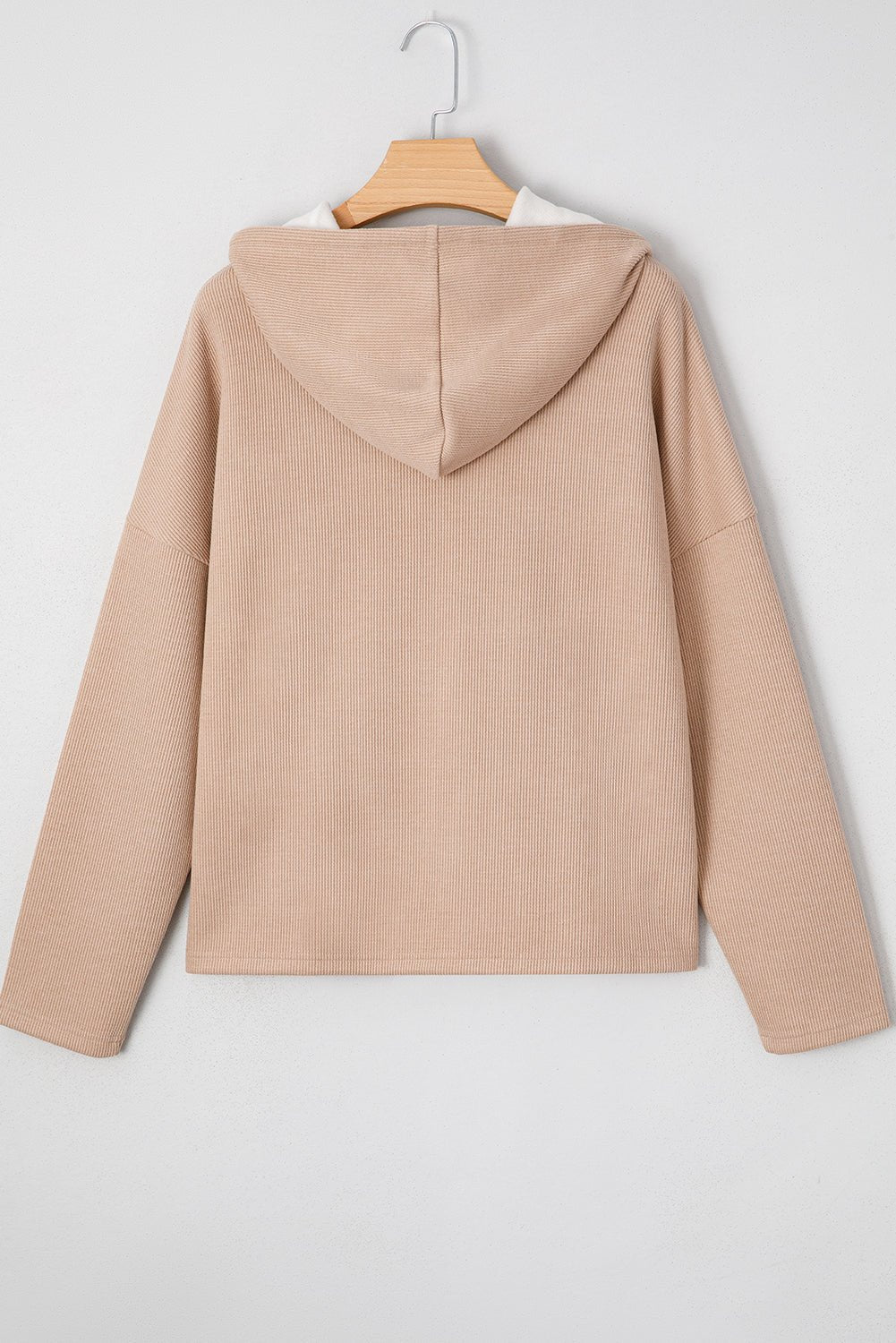 Elodie Textured Drawstring Baggy Hoodie - Hello Beautiful BoutiqueSweatshirts & HoodiesThreaded Pear