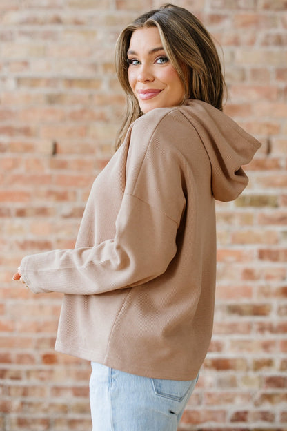 Elodie Textured Drawstring Baggy Hoodie - Hello Beautiful BoutiqueSweatshirts & HoodiesThreaded Pear
