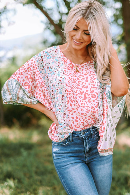 Elora Mix Print Cape Top - Hello Beautiful Boutique20% OFFThreaded Pear