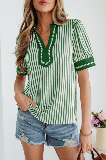Elora Short Bubble Sleeve Blouse - Hello Beautiful BoutiqueBlouses & ShirtsThreaded Pear