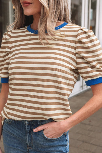 Elora Sleeve Contrast Trim Tee - Hello Beautiful BoutiqueTops & TeesThreaded Pear