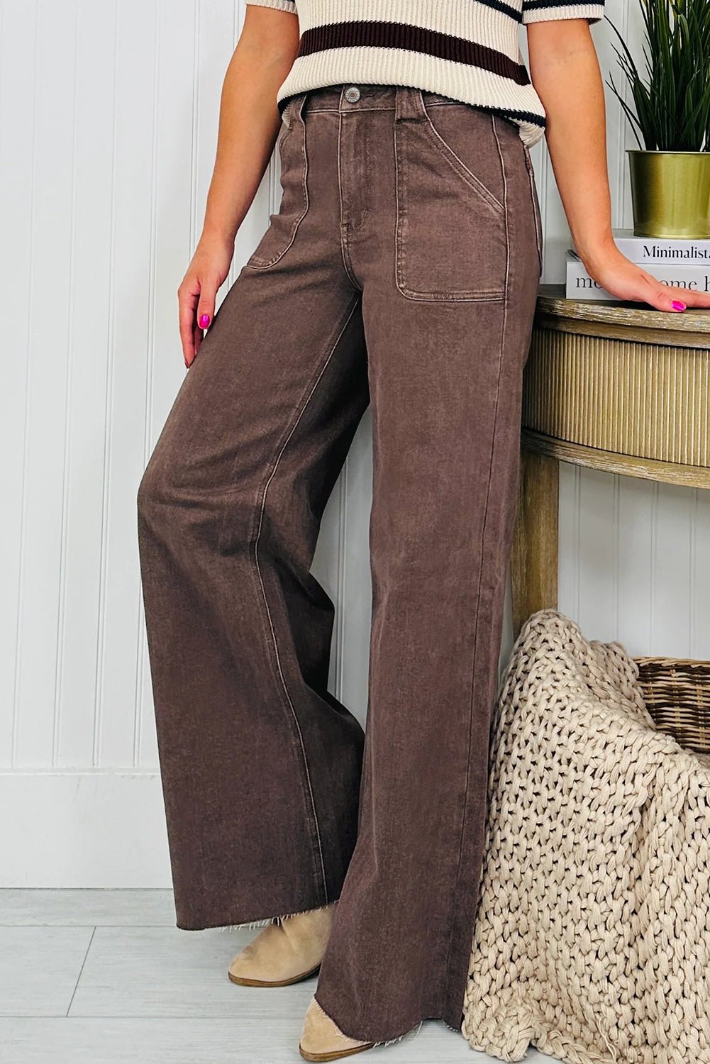 Elora Washed Patch Loose Jeans - Hello Beautiful BoutiqueJeansThreaded Pear