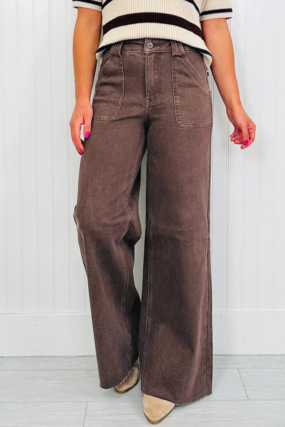 Elora Washed Patch Loose Jeans - Hello Beautiful BoutiqueJeansThreaded Pear