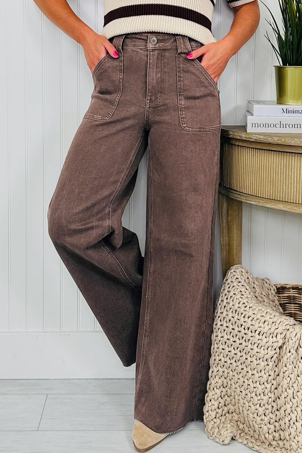 Elora Washed Patch Loose Jeans - Hello Beautiful BoutiqueJeansThreaded Pear