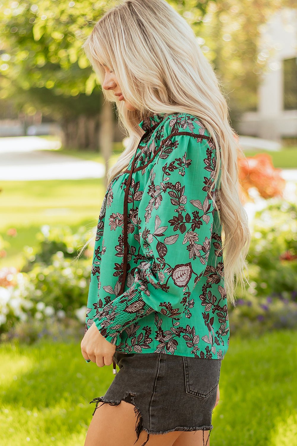 Elouise Shirred Puff Sleeve Blouse - Hello Beautiful BoutiqueBlouses & ShirtsThreaded Pear