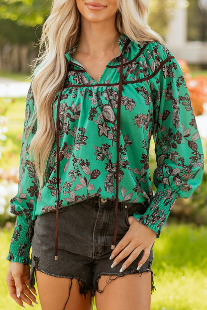 Elouise Shirred Puff Sleeve Blouse - Hello Beautiful BoutiqueBlouses & ShirtsThreaded Pear