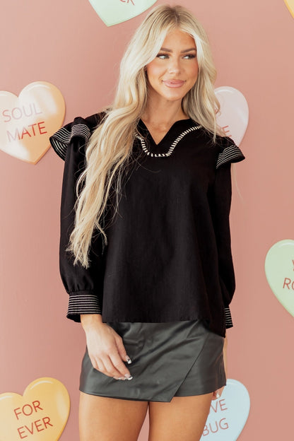 Elowen Long Sleeve Blouse Long Sleeve Top - Hello Beautiful BoutiqueBlouses & ShirtsThreaded Pear