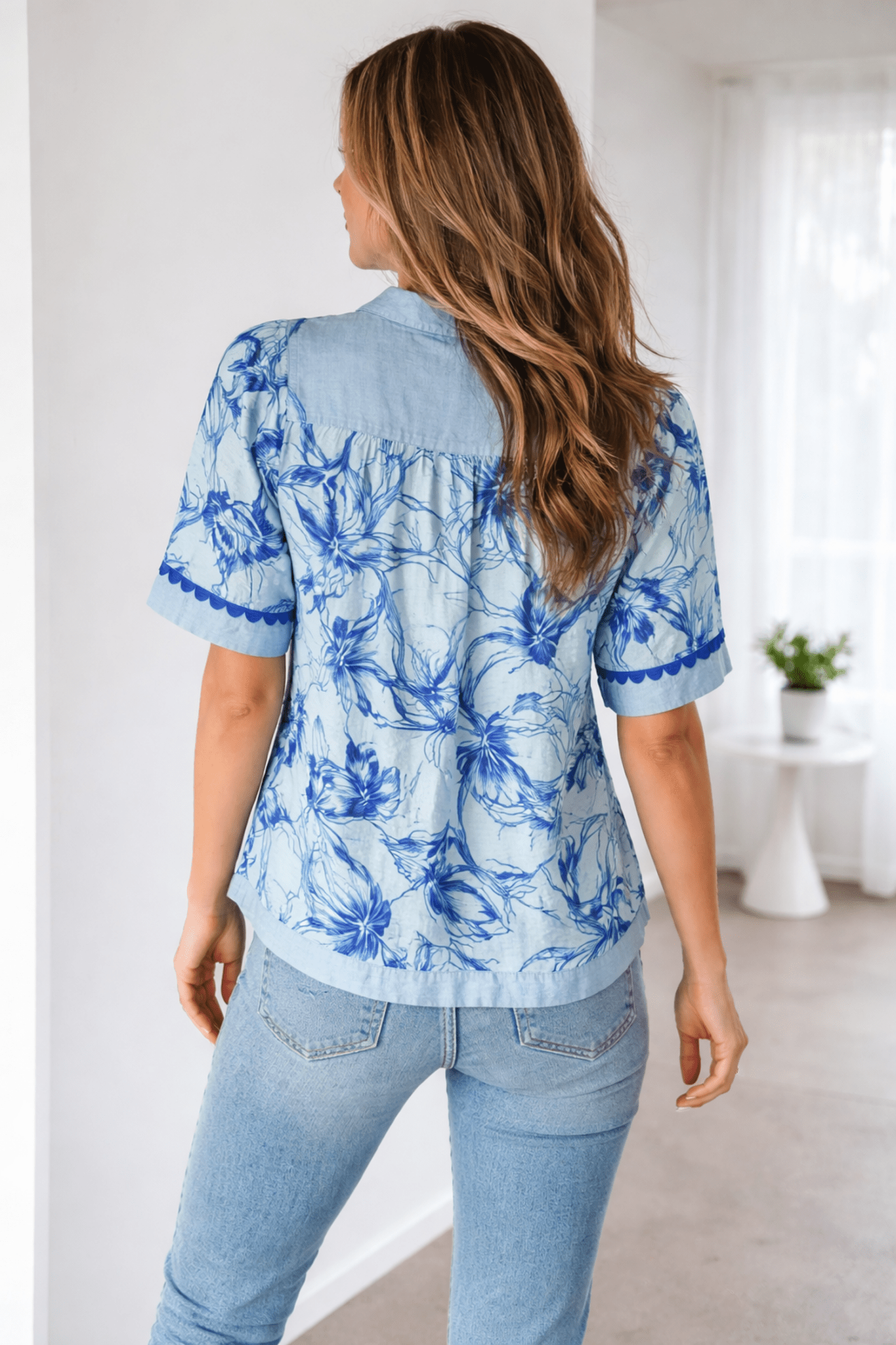 Elowen Short Sleeve Floral Blouse - Hello Beautiful BoutiqueBlouses & ShirtsThreaded Pear