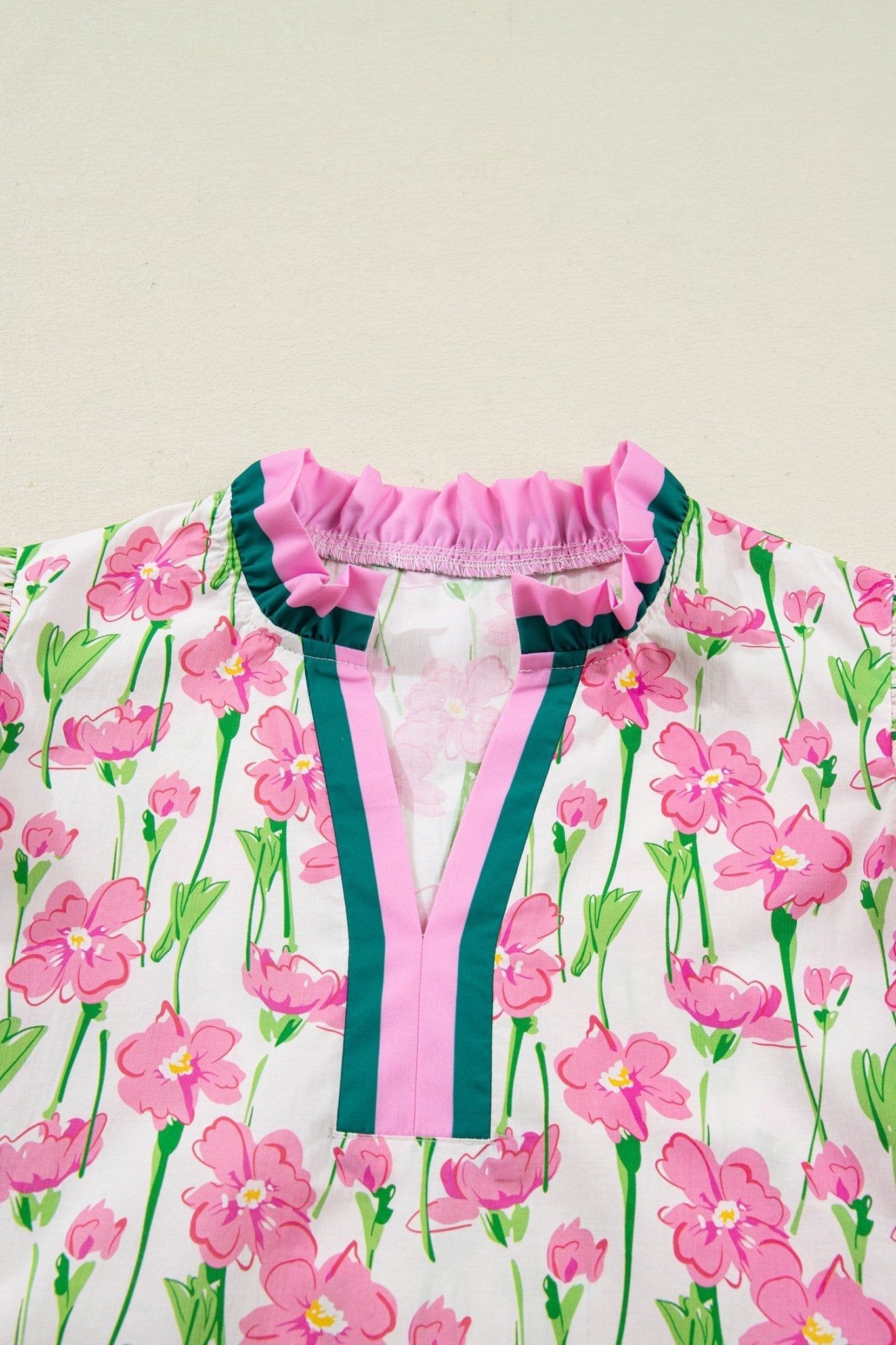 Elyse Ruffled Short Sleeve Blouse - Hello Beautiful BoutiqueBlouses & ShirtsThreaded Pear