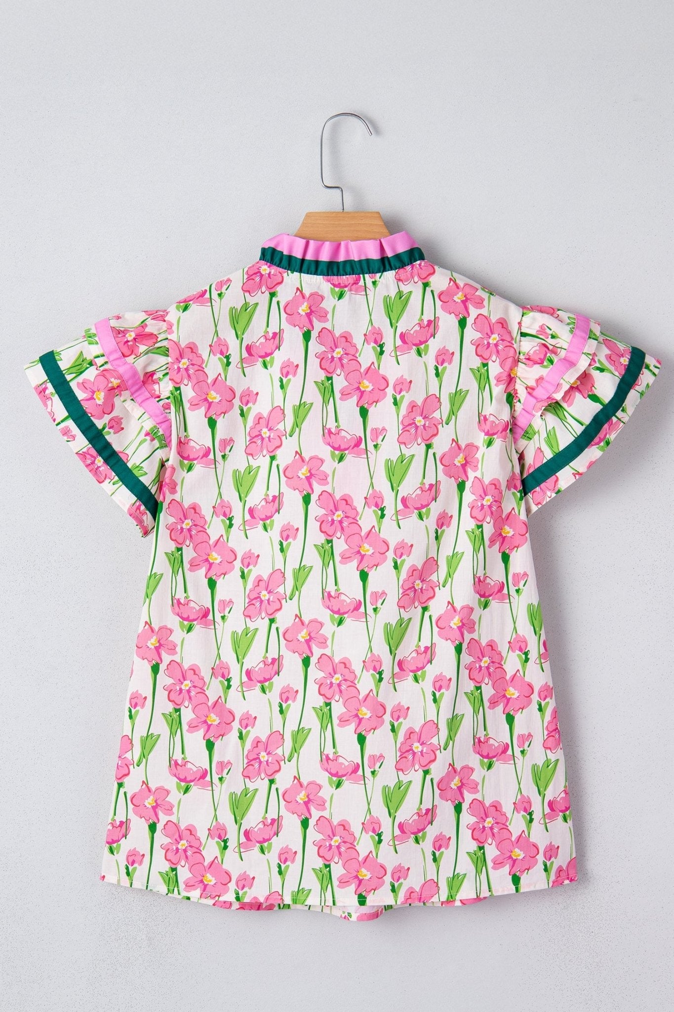 Elyse Ruffled Short Sleeve Blouse - Hello Beautiful BoutiqueBlouses & ShirtsThreaded Pear