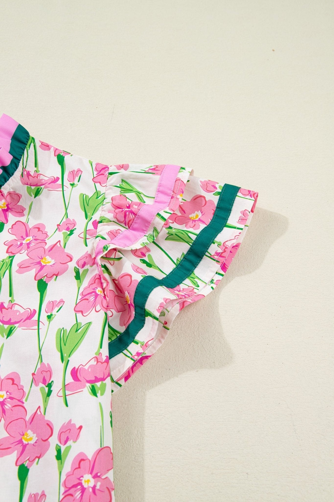 Elyse Ruffled Short Sleeve Blouse - Hello Beautiful BoutiqueBlouses & ShirtsThreaded Pear